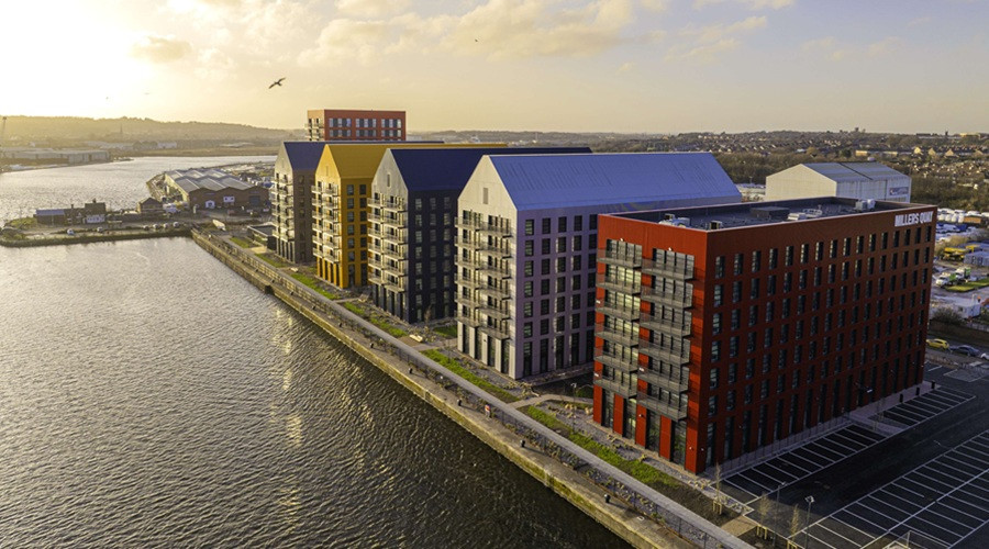 millers quay drone image from february 2025 courtesy of peel waters