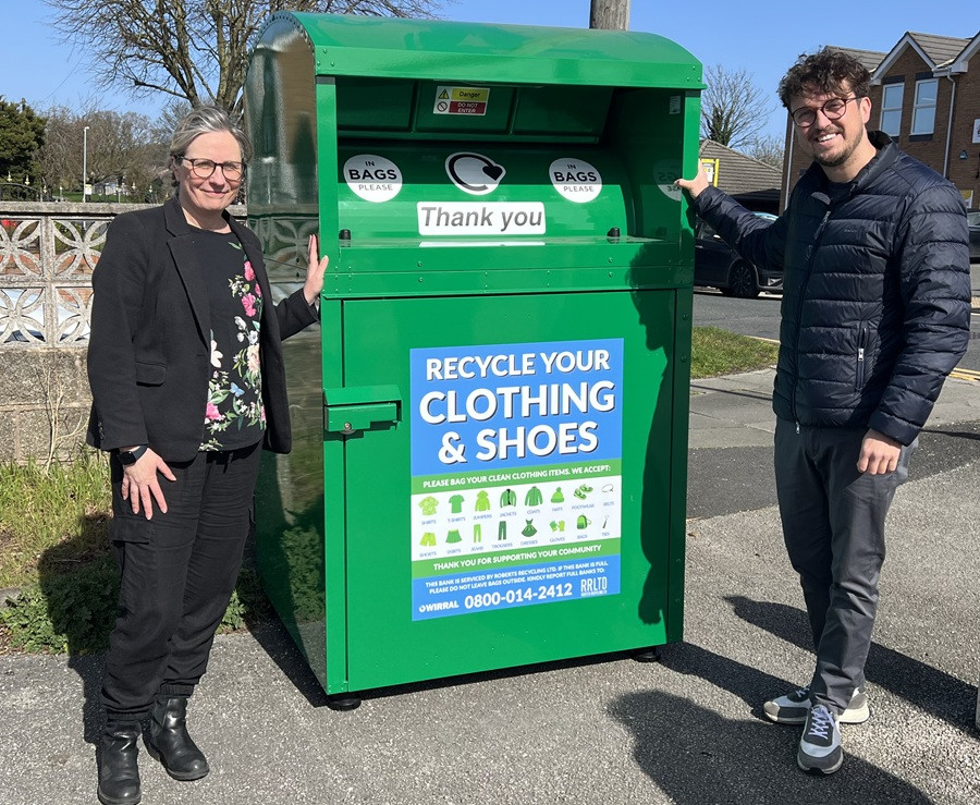 from left, Cllr Liz Grey, Chair of the Environment, Climate Emergency and Transport Committee for Wirral Council and Paul Roberts, Director at Roberts Recycling