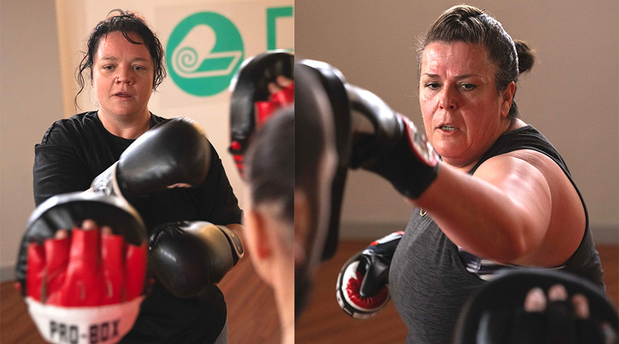 Two women taking part in Boxercise