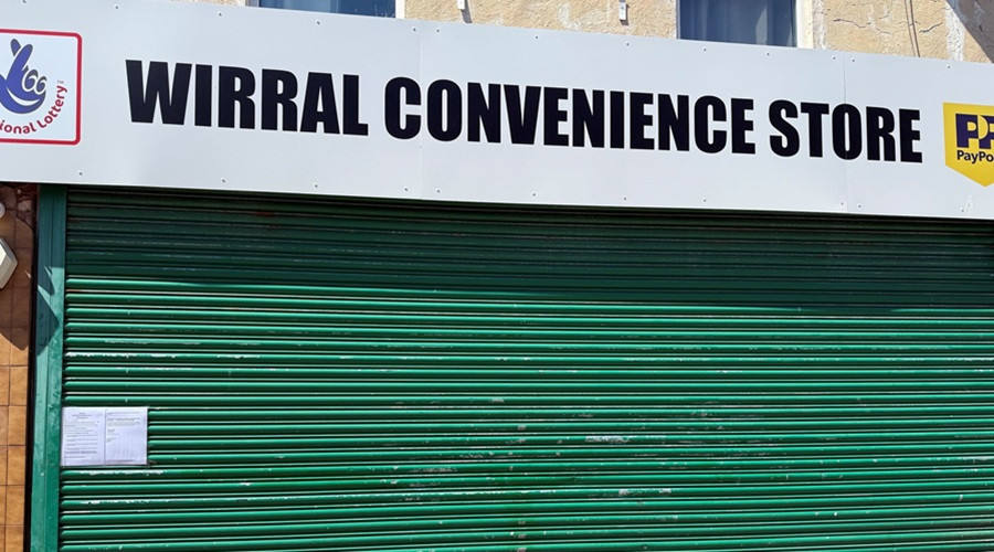 A photo of the outside of Wirral Convenience Store
