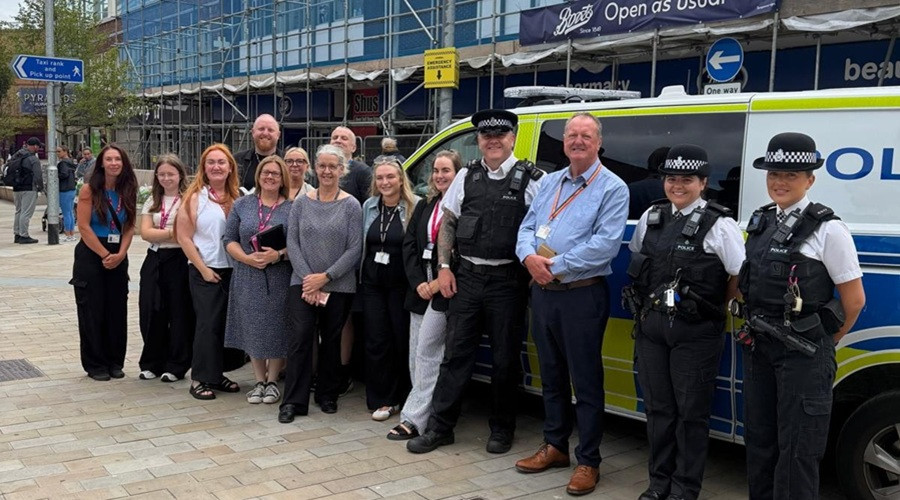 Representatives of a number agencies in Birkenhead at the start of the ASB Awareness Week