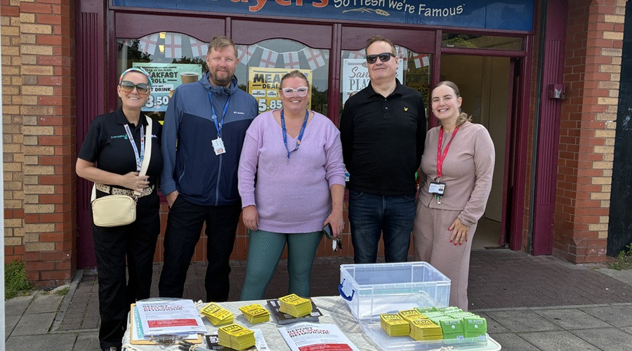 Anti-social behaviour partners with their stall outside shops on Fender Way