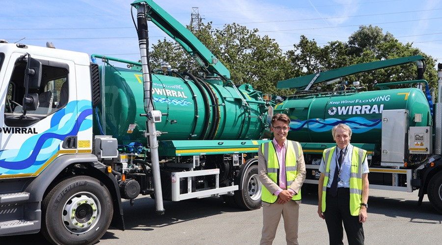 Cllr Max Booth and Brian Smith from Wirral Council's highways team