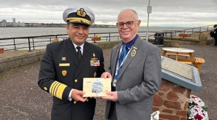 Wirral's Heritage Champion, Councillor Jerry Williams, presented the Commander General with a small memento of his visit to Wirral