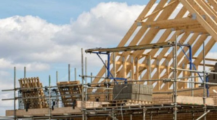An image showing new housing under construction