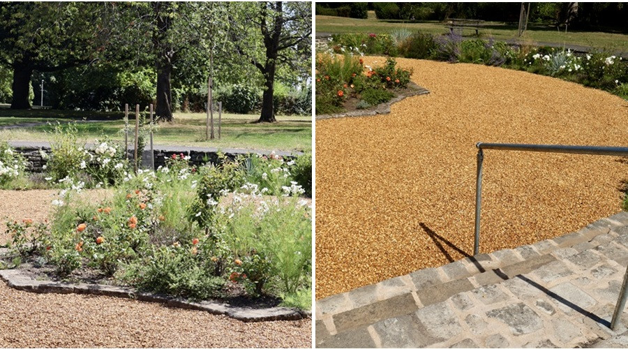 Two photographs showing the improvements to Mayer Park carried out by the Friends group alongside council staff