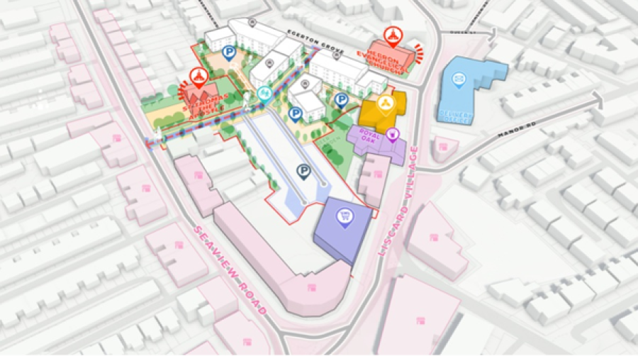 An artist's impression of how the Liscard site could be developed