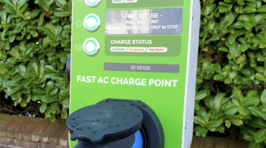 An electric vehicle charging point