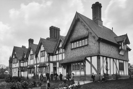 A historic photo of Port Sunlight houses