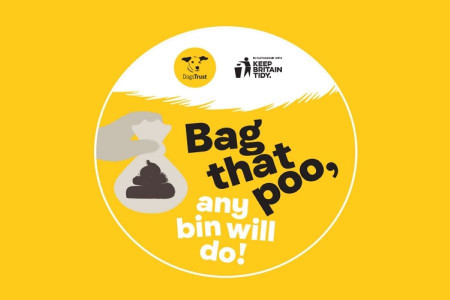 Walk this Way campaign logo with the slogan Bag that poo, any bin will do