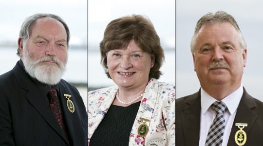 Former Councillors Adrian Jones, Moira McLaughlin and Les Rowlands 