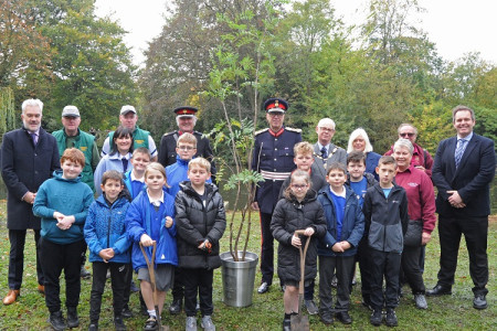 Rowan tree to be planted in Birkenhead Park surrounded by school children and VIPs