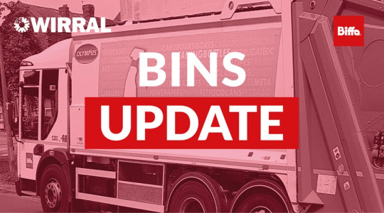 image of side oif bin wagon with word "bins update" over it