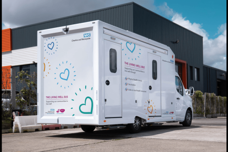The Live Well health bus in Wirral. 