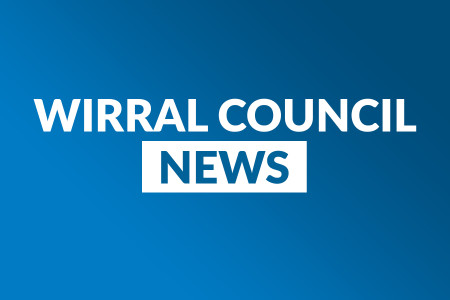 Wirral Council News - white text on blue background