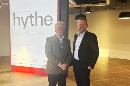Pictured from left: Bill Devereux, Asset and Project Manager for Peel L&P’s Wirral Waters; and Simon Wilson, Managing Director at BBH Legal Services, at Hythe.