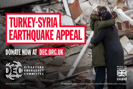 graphic urging people to donate to the DEC Turkey-Syria Earthquake appeal