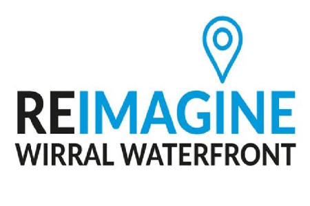 Graphic saying "Reimagine Wirral Waterfront"
