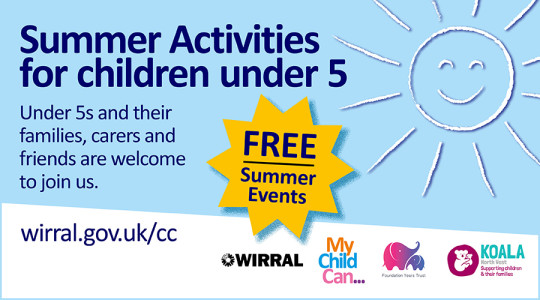 Graphic image Heading Summer Activities for children under 5 