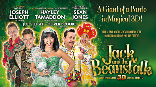 Promo poster for Jack and the Beanstalk panto showing the case in full costume