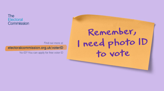 Graphic stating Remember, I need photo ID to vote