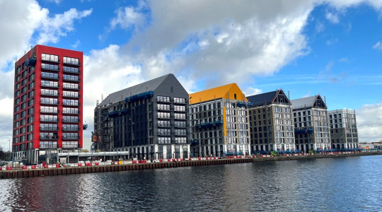 Millers Quay at Wirral Waters - six apartment blocks on the quayside