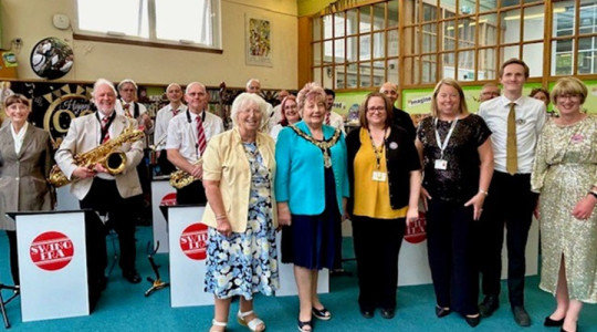 Wirral's Mayor, Cllr Cherry Povall, celebrating Birkenhead Library's 90th birthday