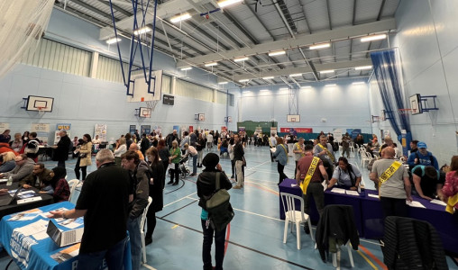 Image of people at a jobs fair