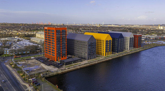 Millers Quay Feb 2025 with Sainsbury's site bottom left courtesy of Peel Waters