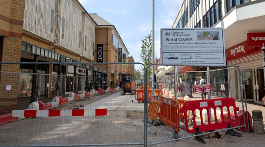 Ongoing works to improve Grange Road in Birkenhead