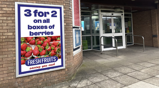 healthy food advert at leisure centre