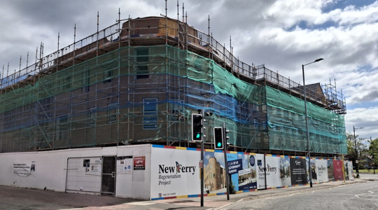 A photo showing part of the new housing in New Ferry