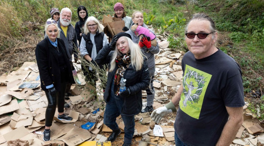 Organisers Earth Moves with volunteers at the recent No Dig Meadow event in Wallasey