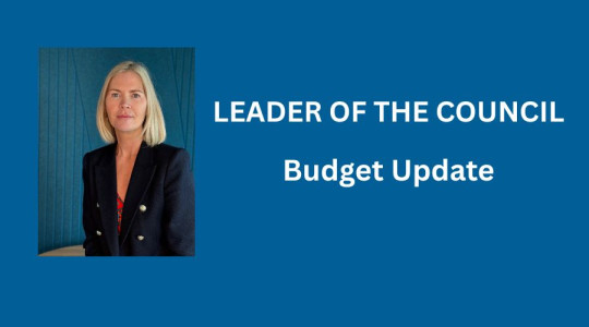 Leader of Wirral Council, image of Cllr Paula Basnett, and "Budget Update"