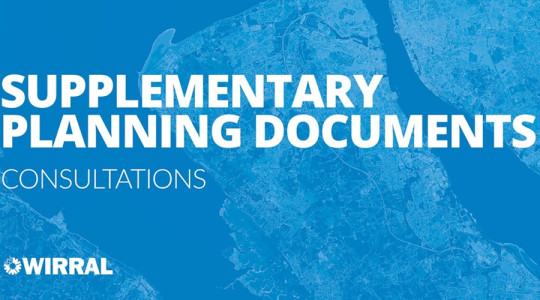 blue graphic with words: Supplementary Planning Documents consultations