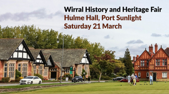 Photo of Hulme Hall with details of the fair written on it