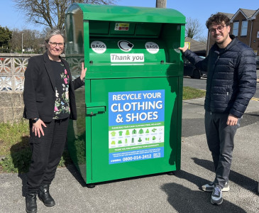 from left, Cllr Liz Grey, Chair of the Environment, Climate Emergency and Transport Committee for Wirral Council and Paul Roberts, Director at Roberts Recycling