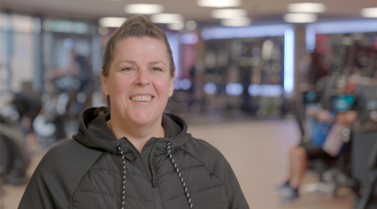 Mandy close up in gym setting
