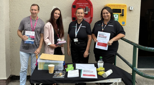 Partners pictured outside the Hoole Road Hub on Woodchurch