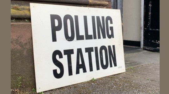 Photo of a sign saying Polling Station