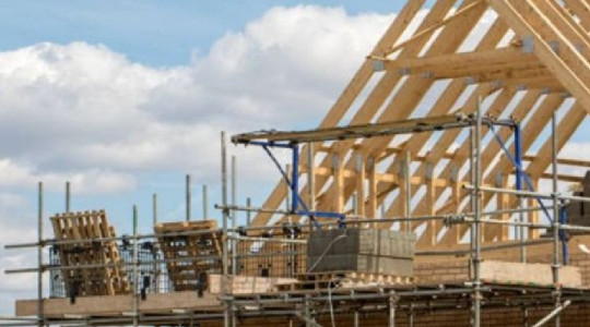 An image showing new housing under construction