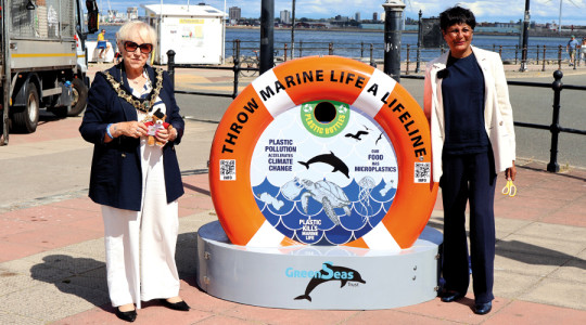 A new green bin designed to tackle plastic pollution in our seas and oceans has been installed in New Brighton.