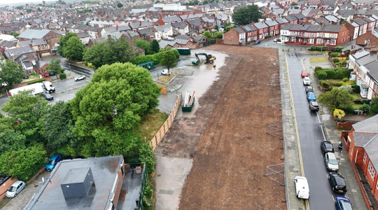 aerial image of the Seaview Road site in Liscard, courtesy of Freeleys