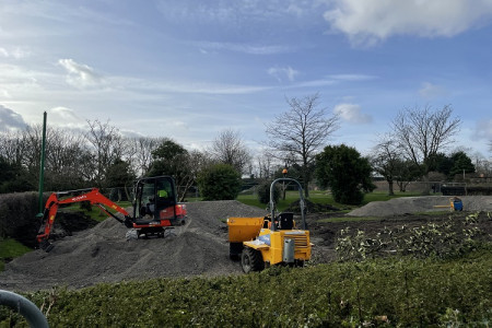 work taking place building pump track