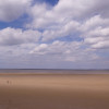 View of beach overlooking north Wirral coast