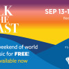 Graphic with the event Name - Folk on the Coast - and date of the event (September 13 to 15).