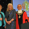 Photo of outgoing Mayor, Councillor Cherry Povall JP, Mayoress Helen Kenny and the Mayor of Wirral Councillor Brian Kenny