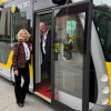 Photo of Wirral Council Leader and Councillor Steve Foulkes at the entrance to the Glider vehicle