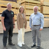 Centre Wirral Council Leader Cllr Paula Basnett visits SticX, a specialist structural timber company based in Wirral.