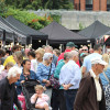 Photo of a very busy street market
